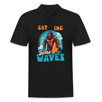 Surfer Catching Some Waves Monster - Men's Polo Shirt - black - Front - Kai (181cm)