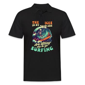 Surfer Voices In Head Tell Me Surfing - Men's Polo Shirt - black - Front - Kai (181cm)