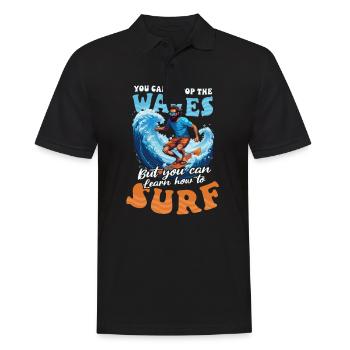 Surfer Can't Stop Waves Learn Surf - Men's Polo Shirt - black - Front - Kai (181cm)