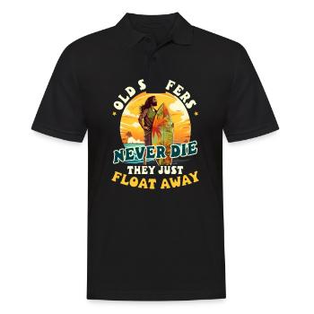 Surfer Old Surfer Never Die Float Away - Men's Polo Shirt - black - Front - Kai (181cm)