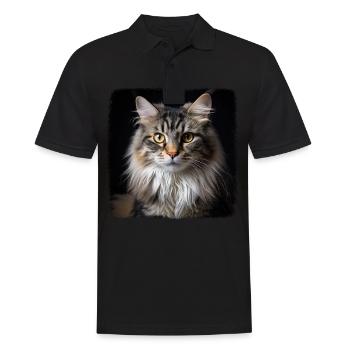 Ragamuffin Chaton Ragamuffin Chat - Polo Homme - noir - Devant - Kai (181cm)