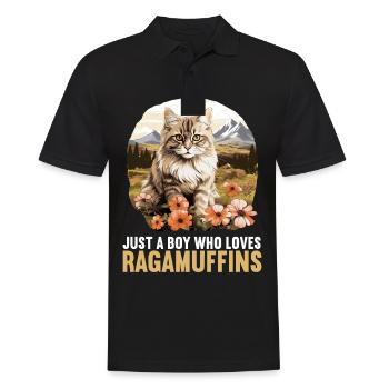 Ragamuffin Chaton Ragamuffin Chat - Polo Homme - noir - Devant - Kai (181cm)