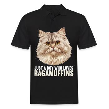Ragamuffin Chaton Ragamuffin Chat - Polo Homme - noir - Devant - Kai (181cm)