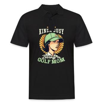 Golfende Mama beschäftigt, weil Golf-Mama - Männer Poloshirt - Schwarz - Vorne - Kai (181cm)