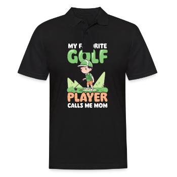 Golfen Mama Lieblingsspieler ruft Mama an - Männer Poloshirt - Schwarz - Vorne - Kai (181cm)