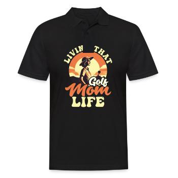 Golf-Mama, die das Golf-Mama-Leben lebt - Männer Poloshirt - Schwarz - Vorne - Kai (181cm)