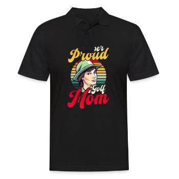 Golfing Mom Super Proud Golf Mom - Männer Poloshirt - Schwarz - Vorne - Kai (181cm)