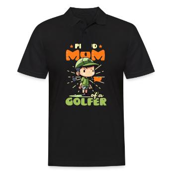 Golfen Mama Stolze Mutter des Golfers - Männer Poloshirt - Schwarz - Vorne - Kai (181cm)