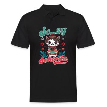 Cinco De Mayo Cat Senorita - Polo Homme - noir - Devant - Kai (181cm)