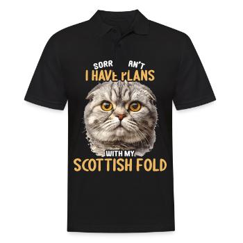 Scottish Fold Kätzchen Scottish Fold Katze - Männer Poloshirt - Schwarz - Vorne - Kai (181cm)