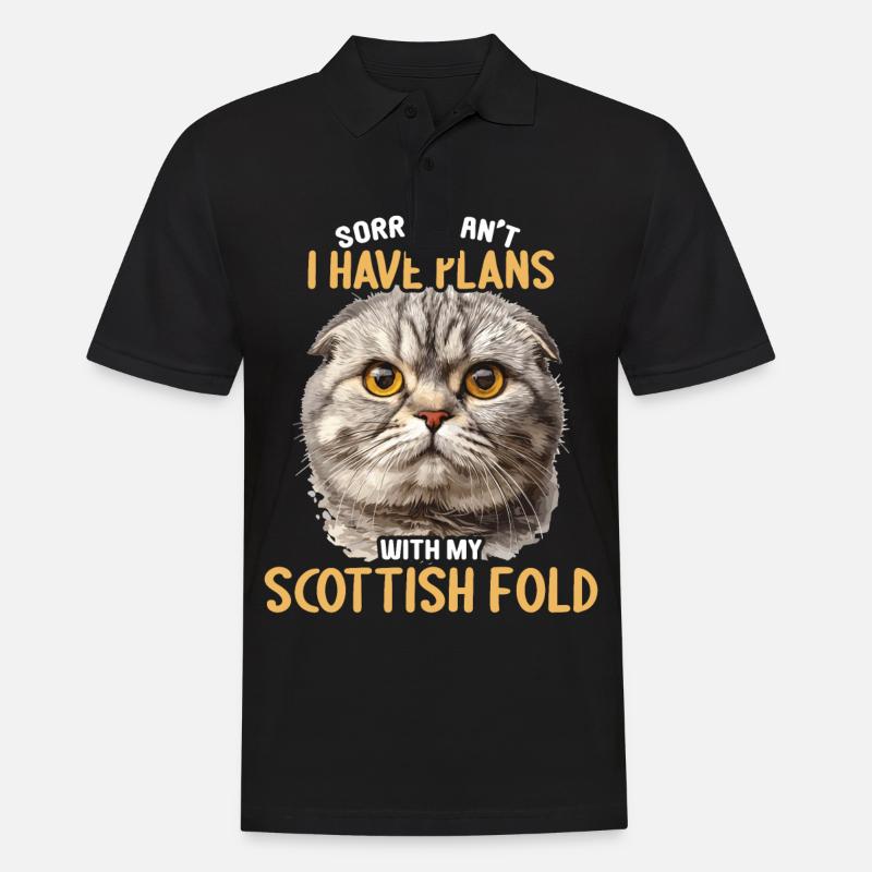 Scottish Fold Killing Skotsk fold kat - Herre poloshirt - sort