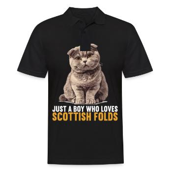 Scottish Fold Kätzchen Scottish Fold Katze - Männer Poloshirt - Schwarz - Vorne - Kai (181cm)