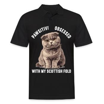 Scottish Fold Kätzchen Scottish Fold Katze - Männer Poloshirt - Schwarz - Vorne - Kai (181cm)