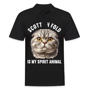 Scottish Fold Kätzchen Scottish Fold Katze - Männer Poloshirt - Schwarz - Vorne - Kai (181cm)