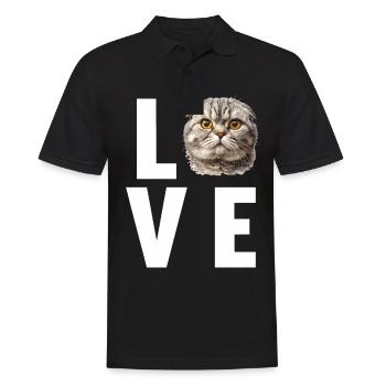 Scottish Fold Kätzchen Scottish Fold Katze - Männer Poloshirt - Schwarz - Vorne - Kai (181cm)