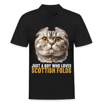 Scottish Fold Kätzchen Scottish Fold Katze - Männer Poloshirt - Schwarz - Vorne - Kai (181cm)