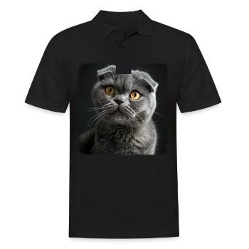 Scottish Fold Kätzchen Scottish Fold Katze - Männer Poloshirt - Schwarz - Vorne - Kai (181cm)