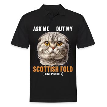 Scottish Fold Kätzchen Scottish Fold Katze - Männer Poloshirt - Schwarz - Vorne - Kai (181cm)