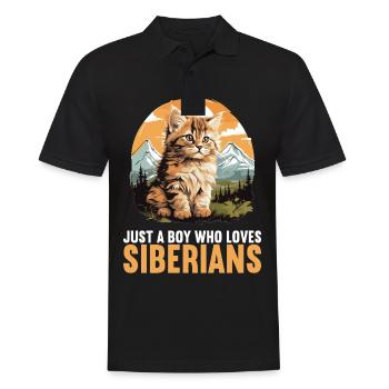 Chat Sibérien Sibirische Katze - Polo Homme - noir - Devant - Kai (181cm)