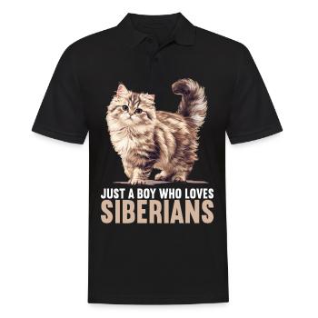 Chat Sibérien Sibirische Katze - Polo Homme - noir - Devant - Kai (181cm)