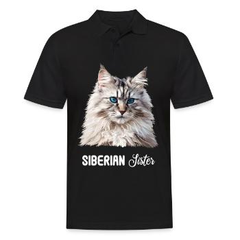 Chat Sibérien Sibirische Katze - Polo Homme - noir - Devant - Kai (181cm)
