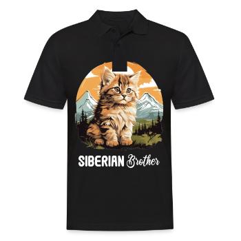 Chat Sibérien Sibirische Katze - Polo Homme - noir - Devant - Kai (181cm)