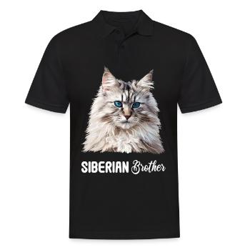 Chat Sibérien Sibirische Katze - Polo Homme - noir - Devant - Kai (181cm)