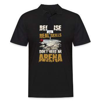 Street Basketball Echte Fähigkeiten brauchen keine Arena - Männer Poloshirt - Schwarz - Vorne - Kai (181cm)
