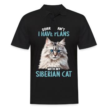 Chat Sibérien Sibirische Katze - Polo Homme - noir - Devant - Kai (181cm)