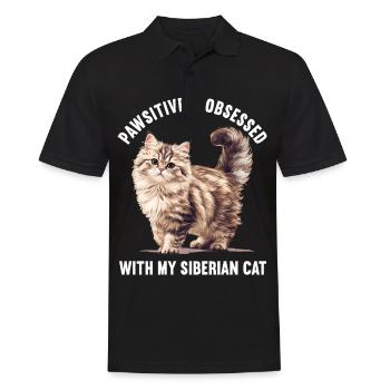 Chat Sibérien Sibirische Katze - Polo Homme - noir - Devant - Kai (181cm)
