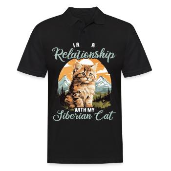 Chat Sibérien Sibirische Katze - Polo Homme - noir - Devant - Kai (181cm)
