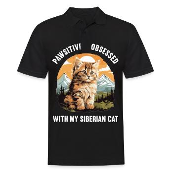 Chat Sibérien Sibirische Katze - Polo Homme - noir - Devant - Kai (181cm)