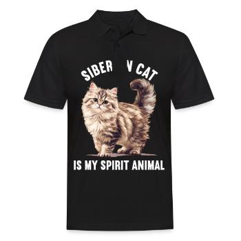 Chat Sibérien Sibirische Katze - Polo Homme - noir - Devant - Kai (181cm)