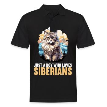 Chat Sibérien Sibirische Katze - Polo Homme - noir - Devant - Kai (181cm)