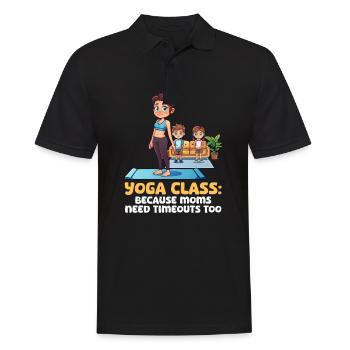 Yoga Mom Yoga Class: Weil Mütter Auszeiten brauchen, um - Männer Poloshirt - Schwarz - Vorne - Kai (181cm)