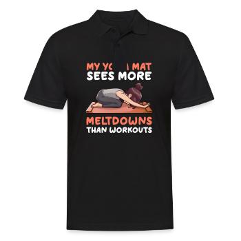 Yoga-Mama-Yogamatte sieht mehr Zusammenbrüche - Männer Poloshirt - Schwarz - Vorne - Kai (181cm)