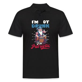 4 juillet American Gnome Not Drunk I’m Patriotic (en anglais seulement) - Polo Homme - noir - Devant - Kai (181cm)