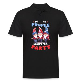 4 juillet American Gnome We People Want To Party - Polo Homme - noir - Devant - Kai (181cm)