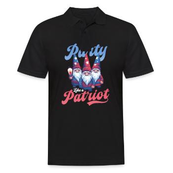 4 juillet : Fête des gnomes américains comme un patriote - Polo Homme - noir - Devant - Kai (181cm)