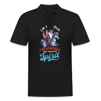 4 juillet American Gnome pas Old American Vintage - Polo Homme - noir - Devant - Kai (181cm)