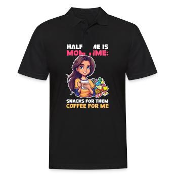 Volleyball Mom Snacks for Them, Coffee for Me - Men's Polo Shirt - black - Front - Kai (181cm)