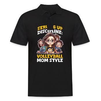 Volleyball Mom Serving Up Discipline - Men's Polo Shirt - black - Front - Kai (181cm)