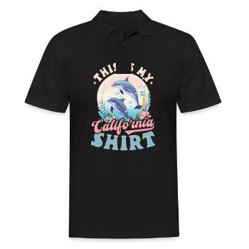 Amoureux de la Californie C’est ma tenue californienne - Polo Homme - noir - Devant - Kai (181cm)