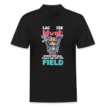 Lacrosse Mom Echte Tore sind abseits des Spielfelds - Männer Poloshirt - Schwarz - Vorne - Kai (181cm)