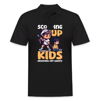 Lacrosse-Mutter holt Kinder auf und lässt den Verstand fallen - Männer Poloshirt - Schwarz - Vorne - Kai (181cm)