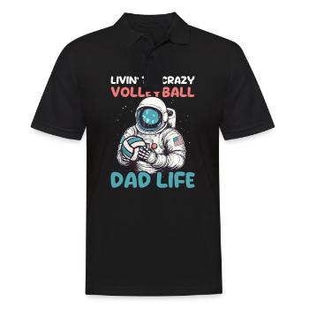 Volley-ball Papa Livin Crazy Volleyball Vie - Polo Homme - noir - Devant - Kai (181cm)
