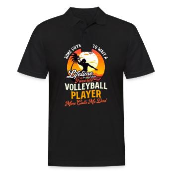 Volleyball Dad Wait To Meet Player Mine Calls Dad - Men's Polo Shirt - black - Front - Kai (181cm)