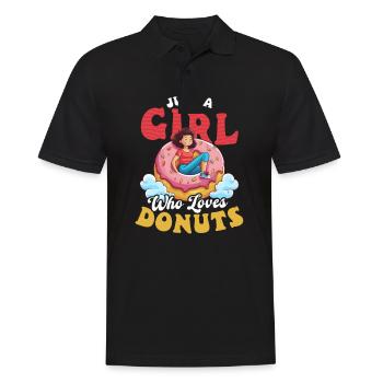 Donut-Mädchen liebt Donuts - Männer Poloshirt - Schwarz - Vorne - Kai (181cm)
