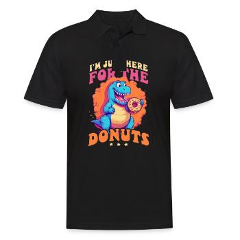 Donut hier für Donuts - Männer Poloshirt - Schwarz - Vorne - Kai (181cm)