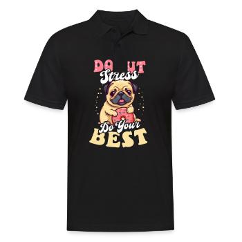 Donut Donut Stress Do am besten - Männer Poloshirt - Schwarz - Vorne - Kai (181cm)